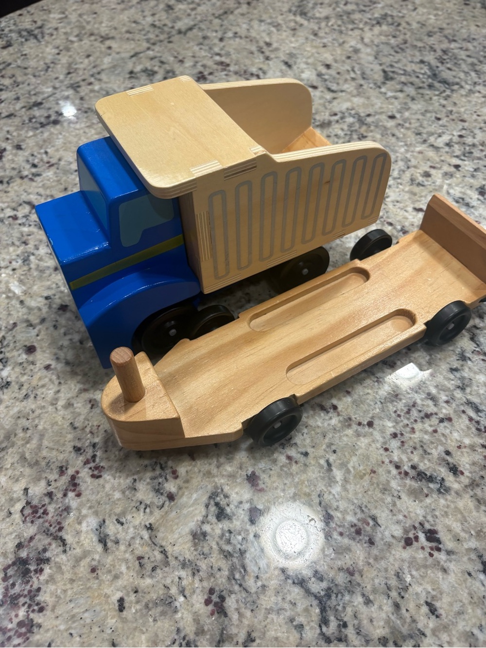 Melissa and Doug wooden dump truck and trailer only GUC